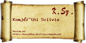 Komjáthi Szilvia névjegykártya