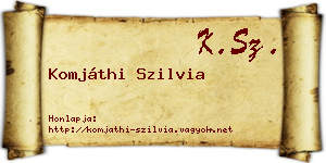 Komjáthi Szilvia névjegykártya